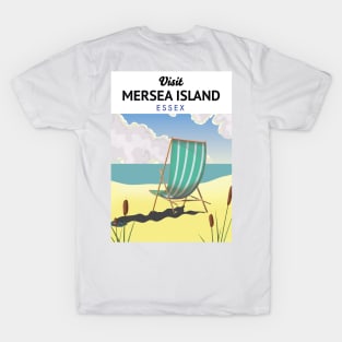 Mersia Island Essex Seaside travel poster T-Shirt